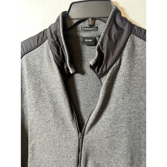 Hugo Boss Tracksuit Jacket Full Zip Sweater Men Size XL Gray Flaw Read.     O - Picture 4 of 8